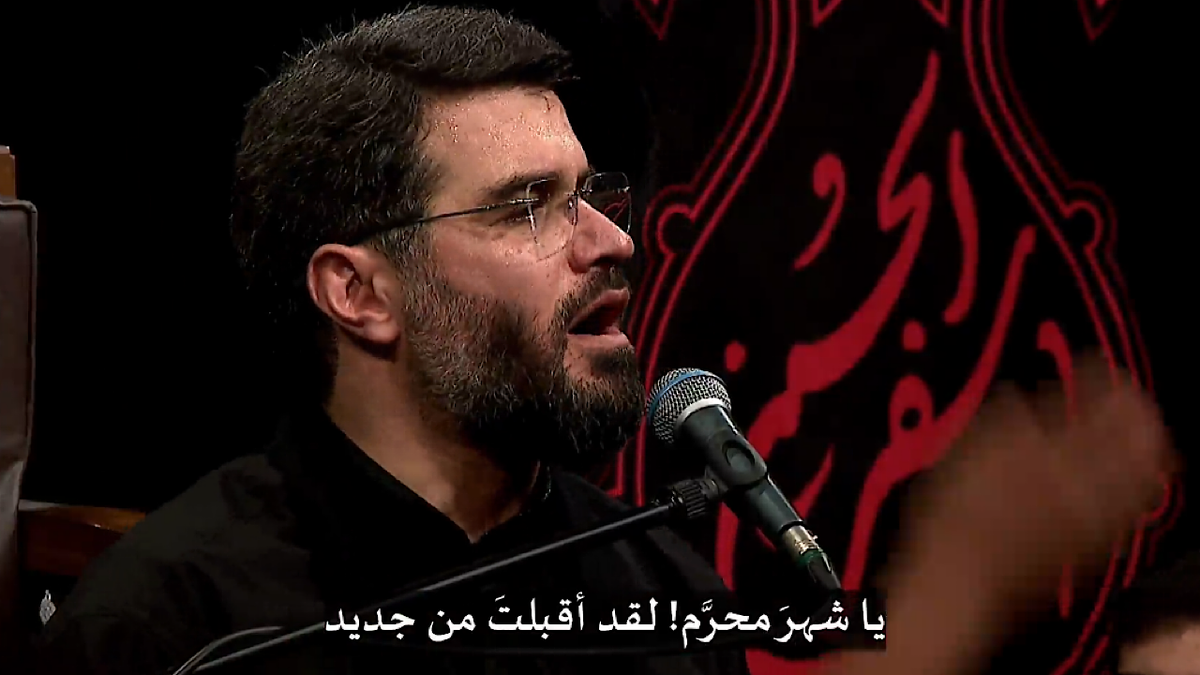 مداحی جوان لبنانی در برنامه حسینیه معلی در وصف سید حسن نصرالله + فیلم